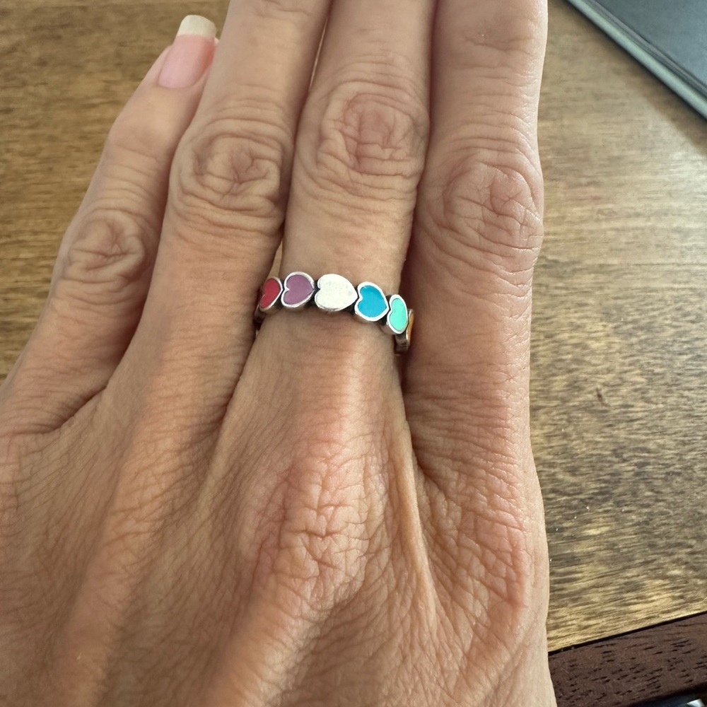 James Avery Multicolor Heart Ring